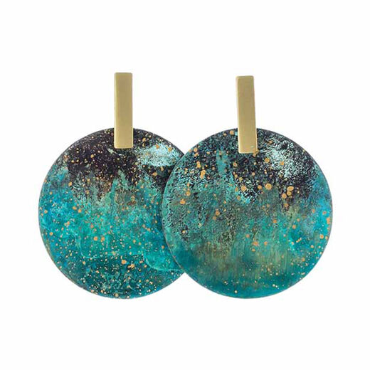 Forest disc stud earrings by Sibilia