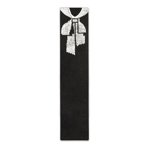 recycled leather bookmark decorated with the pioneering trompe l&rsquo;oeil design from Elsa Schiaparelli