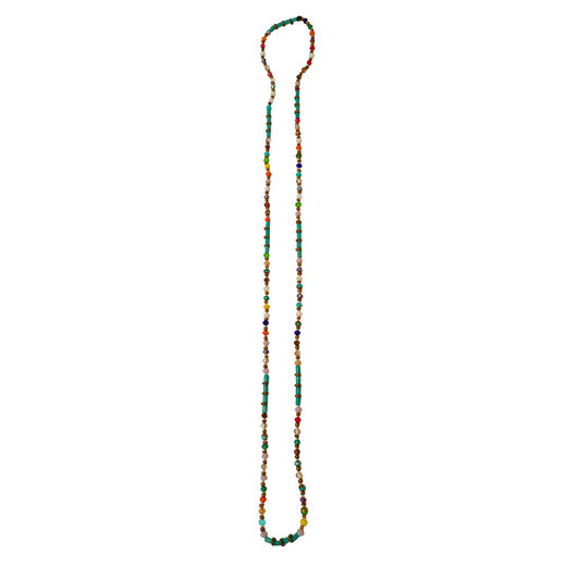 Long multicoloured beaded necklace