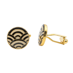 Black and white cascade cufflinks by Azga