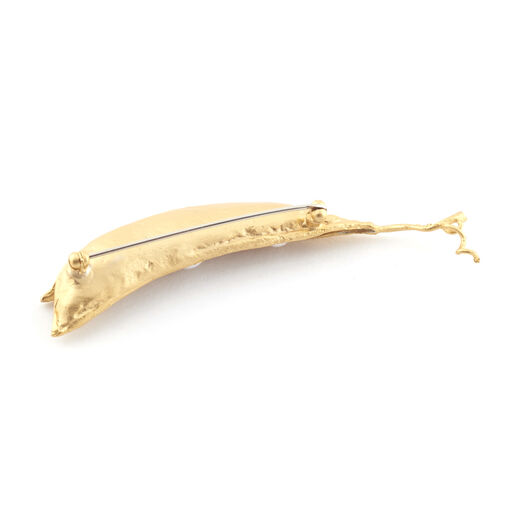 Golden seven pearl pea pod brooch by Michael Michaud