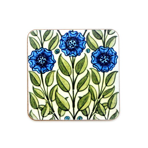 William De Morgan blue flowers coaster