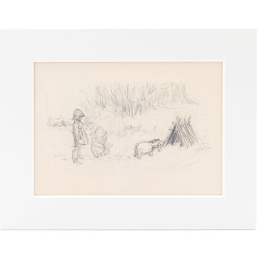 Looking at the shelter of sticks - mounted print