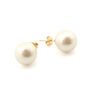 Cotton pearl stud earrings by Anq – 12mm
