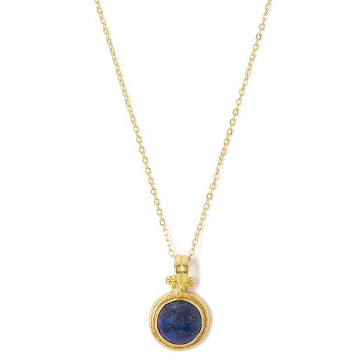 Lapis lazuli round pendant necklace by Ottoman Hands