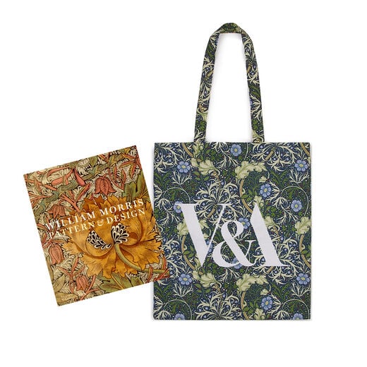 William Morris Pattern & Design & V&A Seaweed tote bag