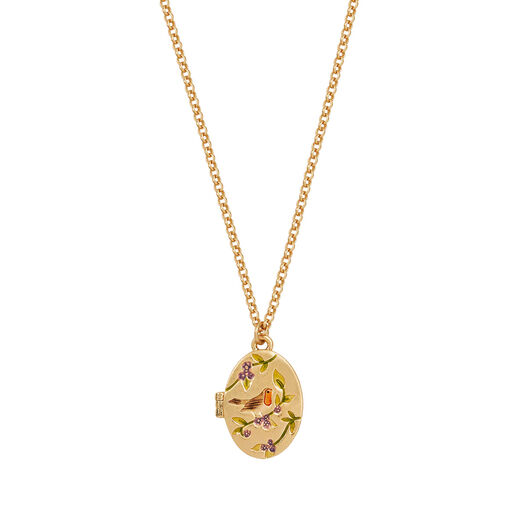 Robin and blackberry locket necklace by Fable England