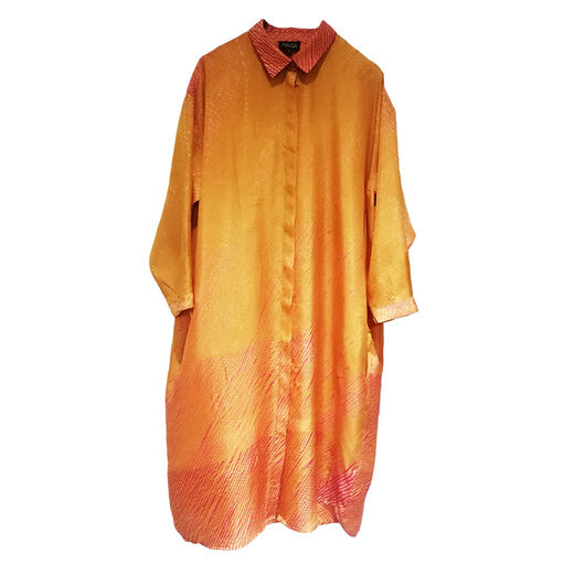 Orange shibori silk dress