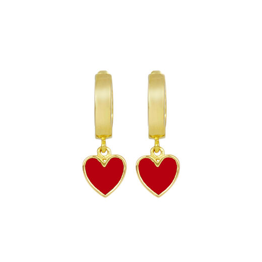 Red heart hoop earrings by Ottoman Hands