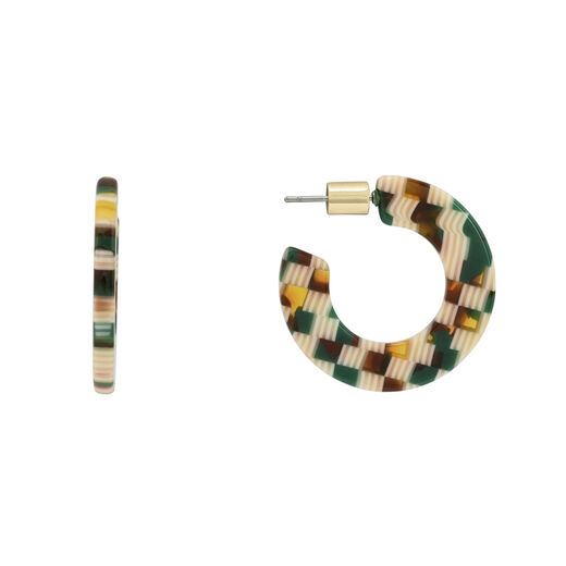 Chequerboard hoop earrings