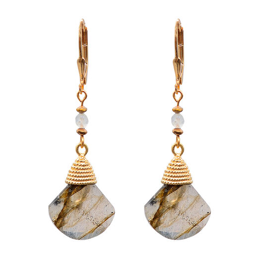 Labradorite triangle hook earrings by Joli