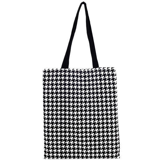 White Houndstooth tote bag