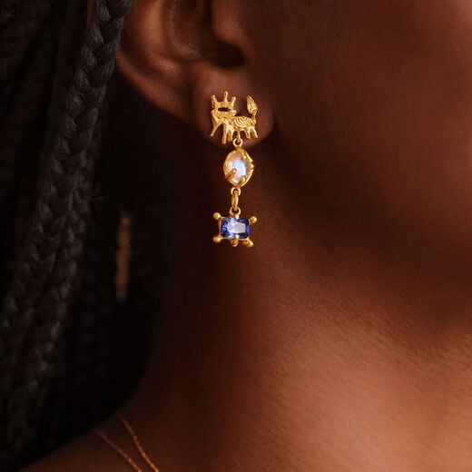 Moonstone elephant earrings by Ruby Jack