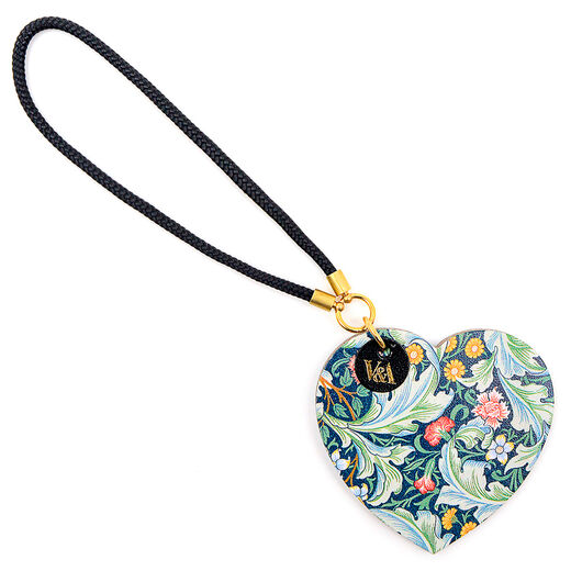 William Morris Leicester leather bag charm - Heart