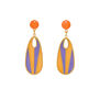 Art Deco orange and purple earrings