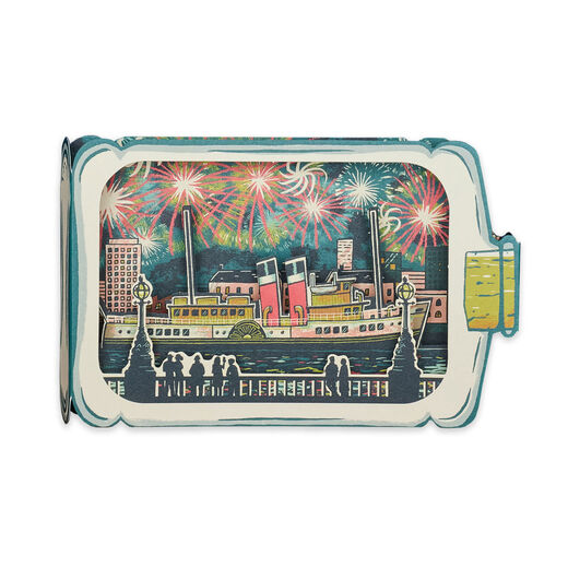 Message in a bottle 3D greeting card