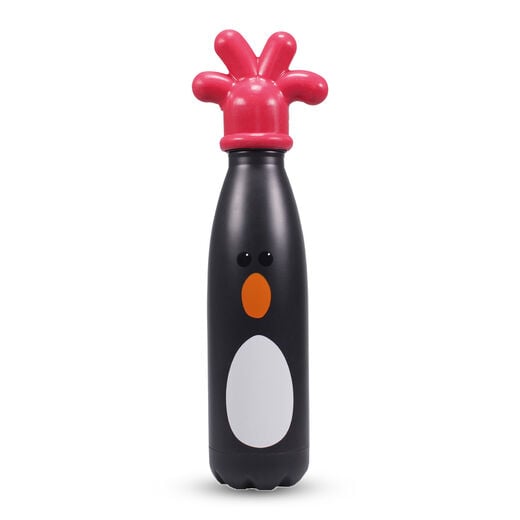 Insulated water bottle of Feathers McGraw with with the penguin&rsquo;s rubber glove as bottle lid