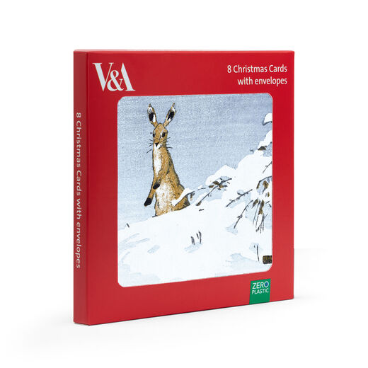 Hare in Snow Christmas cards (pack of 8)