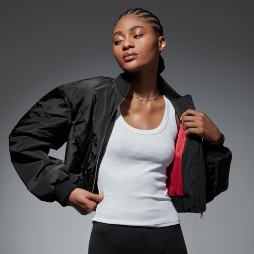 NAOMI: In Fashion Cropped Bomber Jacket by BOSS V&A Shop