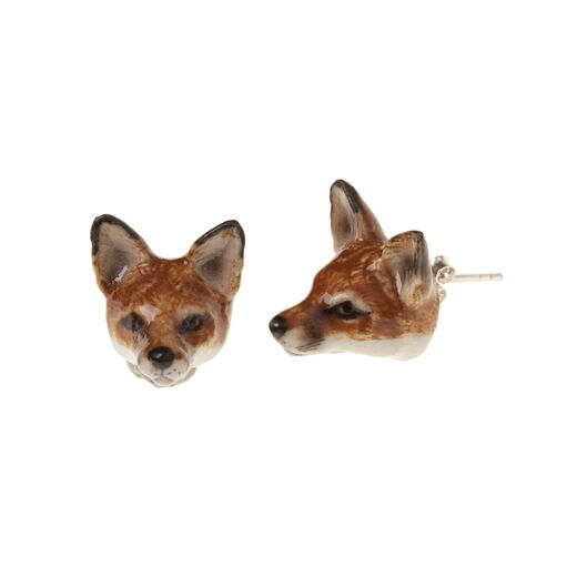 Porcelain fox earrings by And Mary