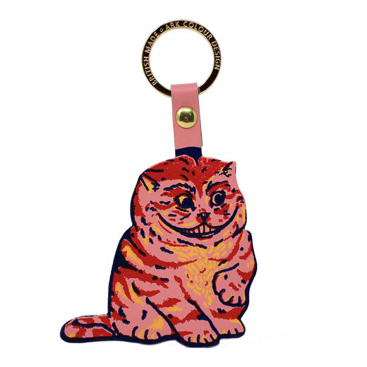 Cheshire Cat pale pink keyring