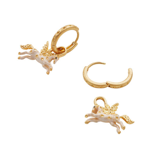 Pegasus huggie earrings by Fable England