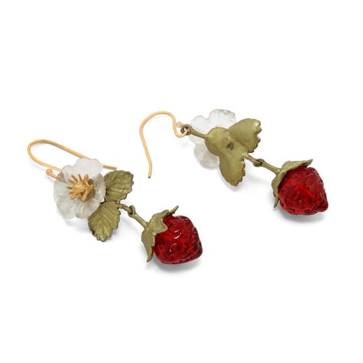 Strawberry blossom earrings by Michael Michaud