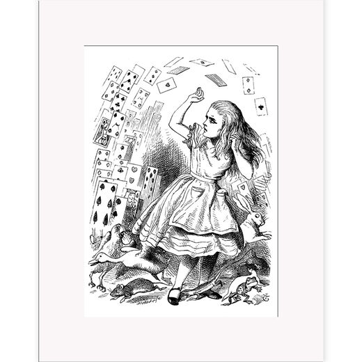 Alice with Playing Cards &ndash; mounted print