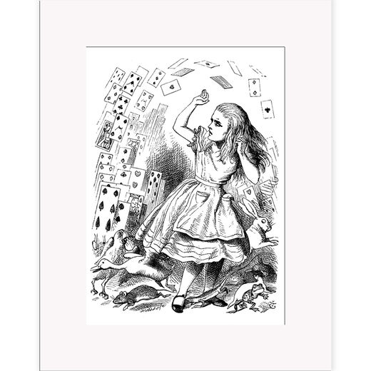 Alice with Playing Cards – mounted print