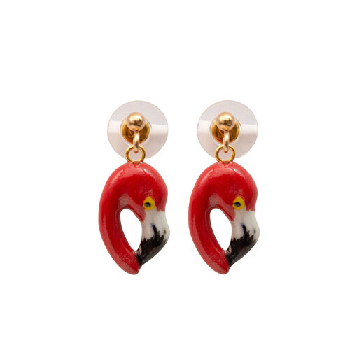 Hot pink flamingo stud earrings by And Mary