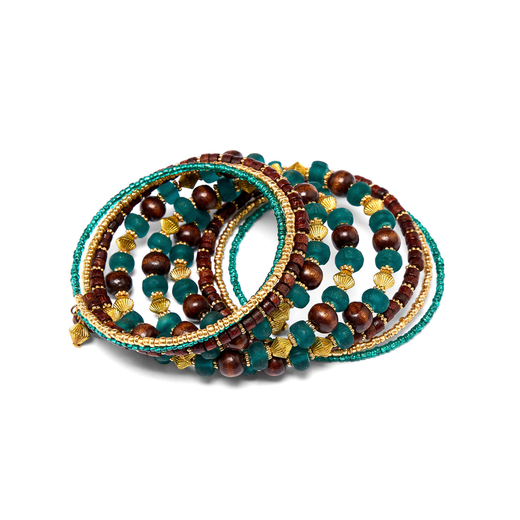 Green cuff spiral bracelet