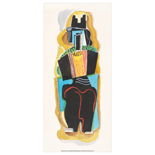 Print of a Tapestry design made with bold colours and abstract lines 