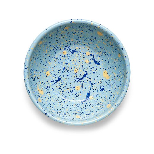 Blue splatter enamel bowl by Bornn