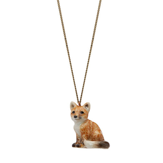 Sitting fox necklace by And Mary