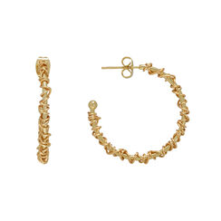 Gold wire wrapped Aurora hoop earrings by Black & Sigi