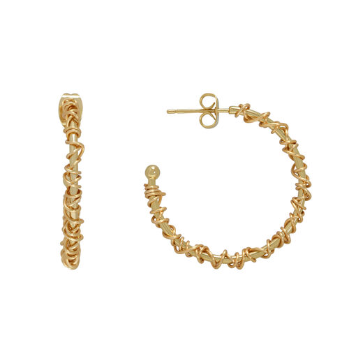 Gold wire wrapped Aurora hoop earrings by Black & Sigi