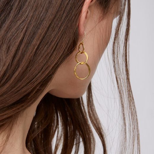 Trio loop drop earrings by Mirabelle