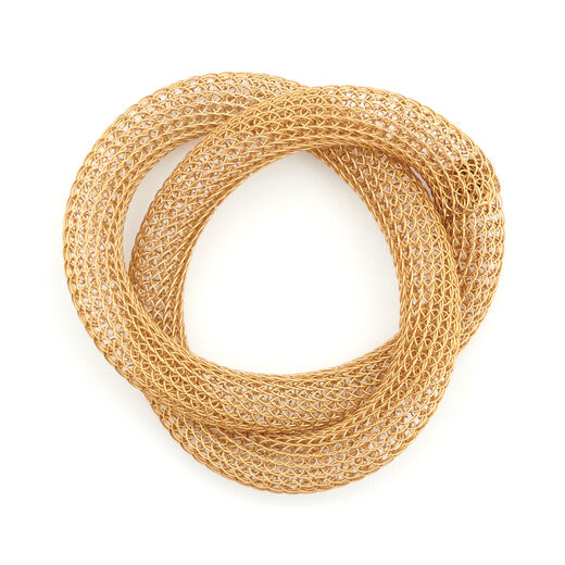 Gold knotted bangle by Sarah Cavender