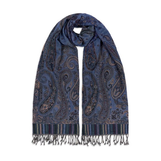Blue paisley scarf