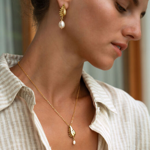 Seashell drop stud earrings by Ottoman Hands