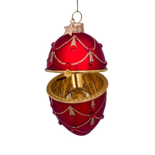 Red glass egg ornament