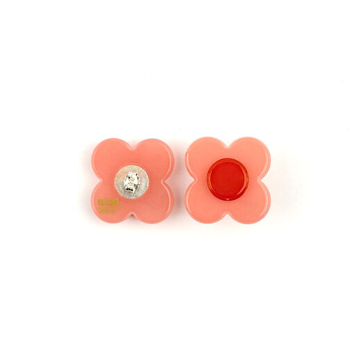 Peach retro floral earrings