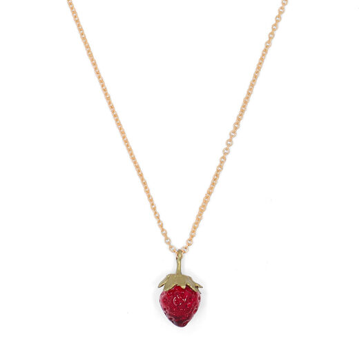 Strawberry pendant necklace by Michael Michaud
