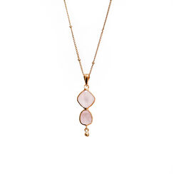 Rose quartz pendant necklace by Mirabelle