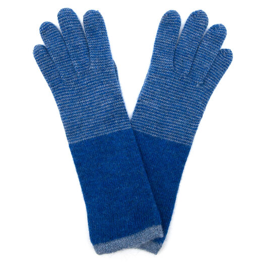 Blue long stripe gloves by Santacana