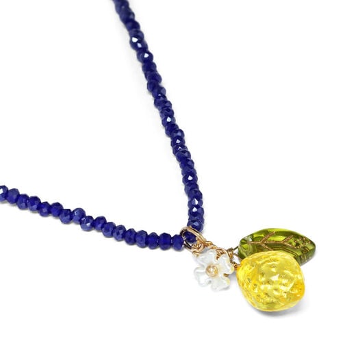 Lemon glass beaded necklace