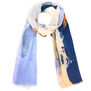 White abstract paint wool scarf