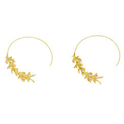 Leaves pull-through hoop earrings by Ottoman Hands