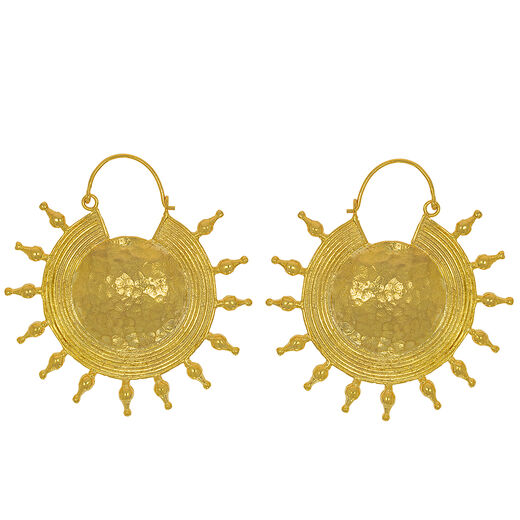 Hammered sun hook earrings by Ottoman Hands