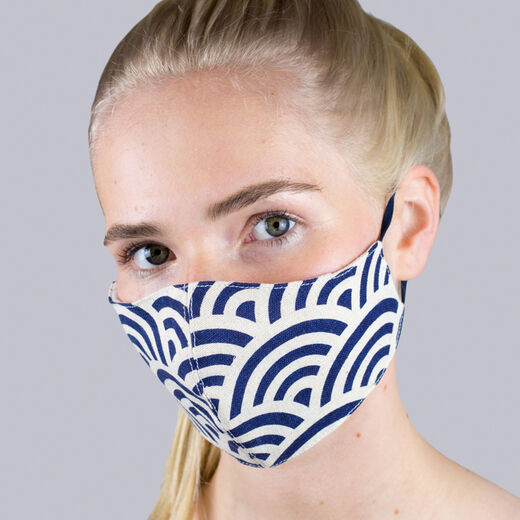 Indigo pattern face mask